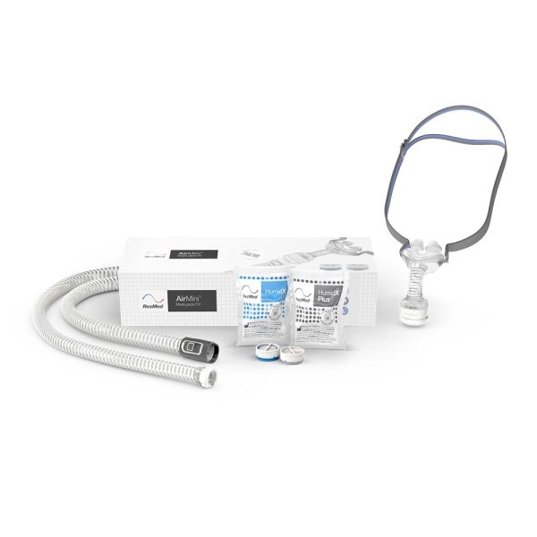 AirMini mask setup pack with AirFit P10 nasal pillow CPAP mask and tubing