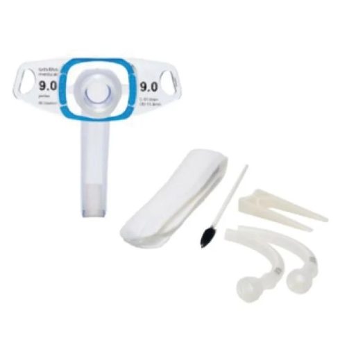Portex BLUselect uncuffed tracheostomy tube kit with accessories and size 9.0 flange